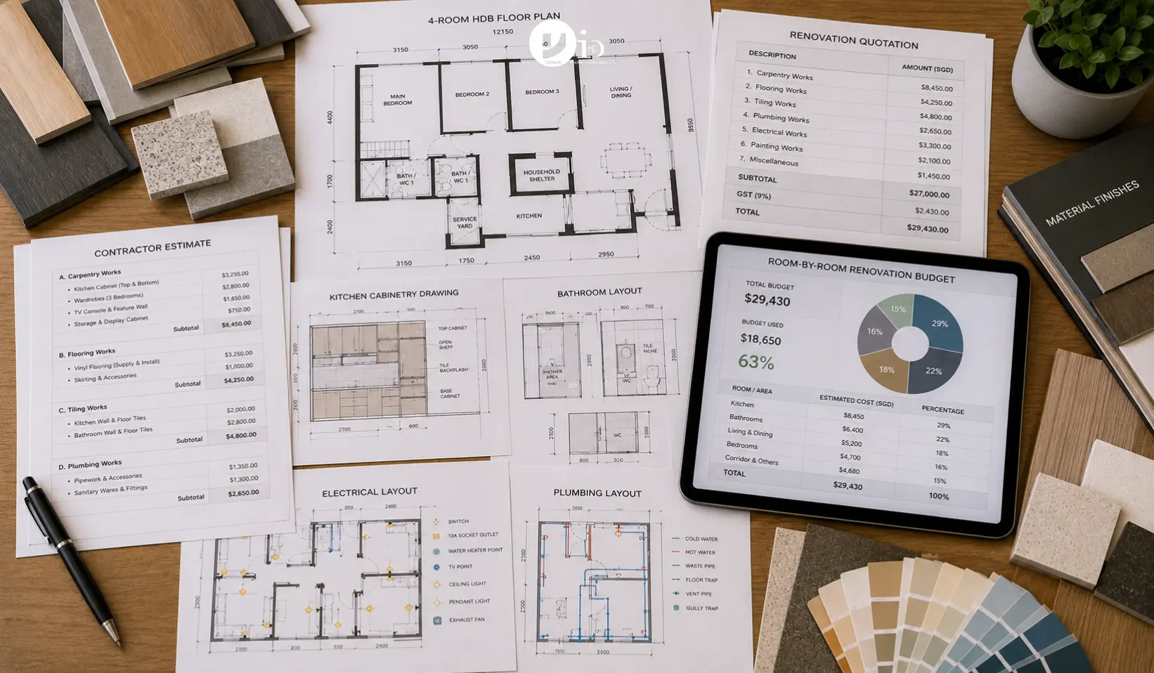 HDB Renovation Cost Breakdown 2026: Full Budget Guide by Room 2 renovation cost singapore landed property